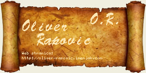 Oliver Rapović vizit kartica